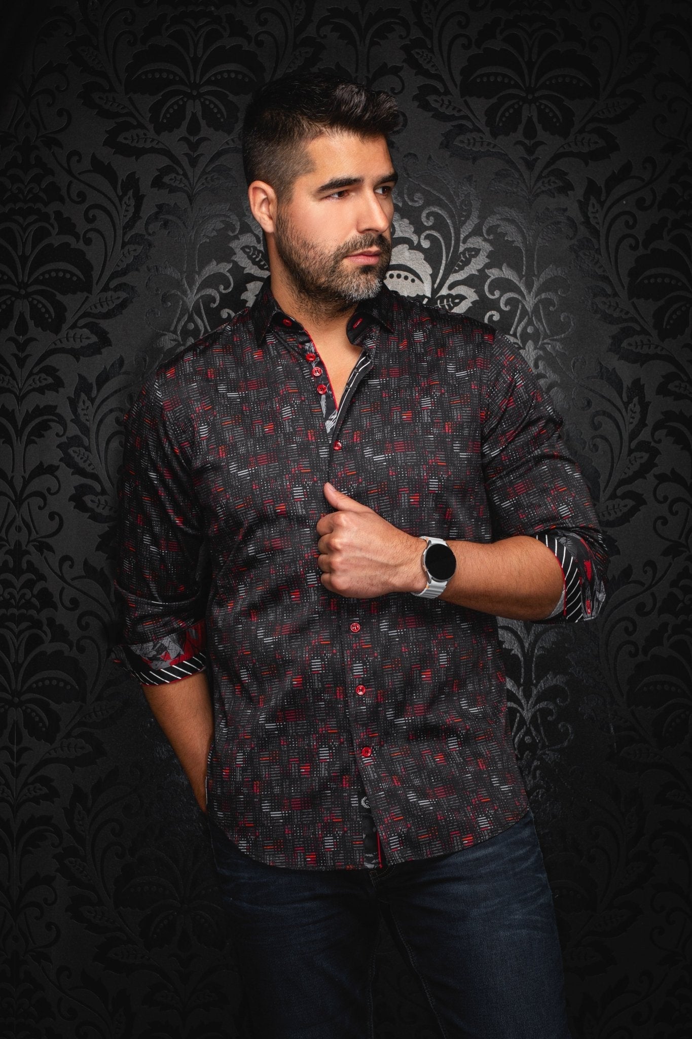 CHEMISE | METROPOLIS, Black Red