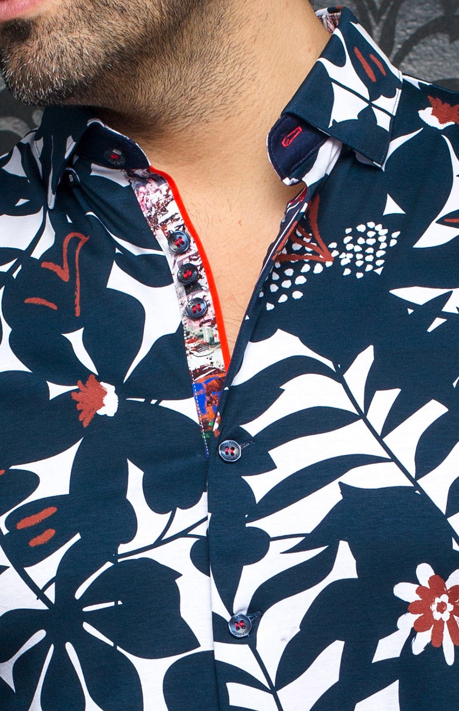 Chemise - VERSO, Navy Tobacco