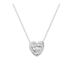 Heart Solitaire Necklace – Stainless Steel with Sparkling CZ Pendant - La Braderie de Mode Québécoise en Ligne