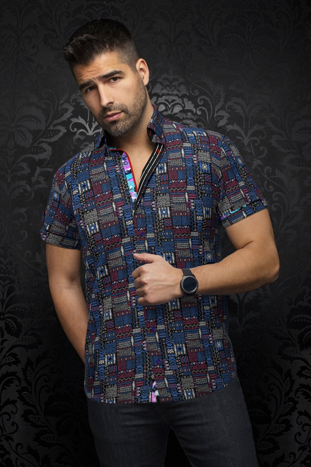 MANCHES COURTES EXTENSIBLE | FINLAY, Black Multi