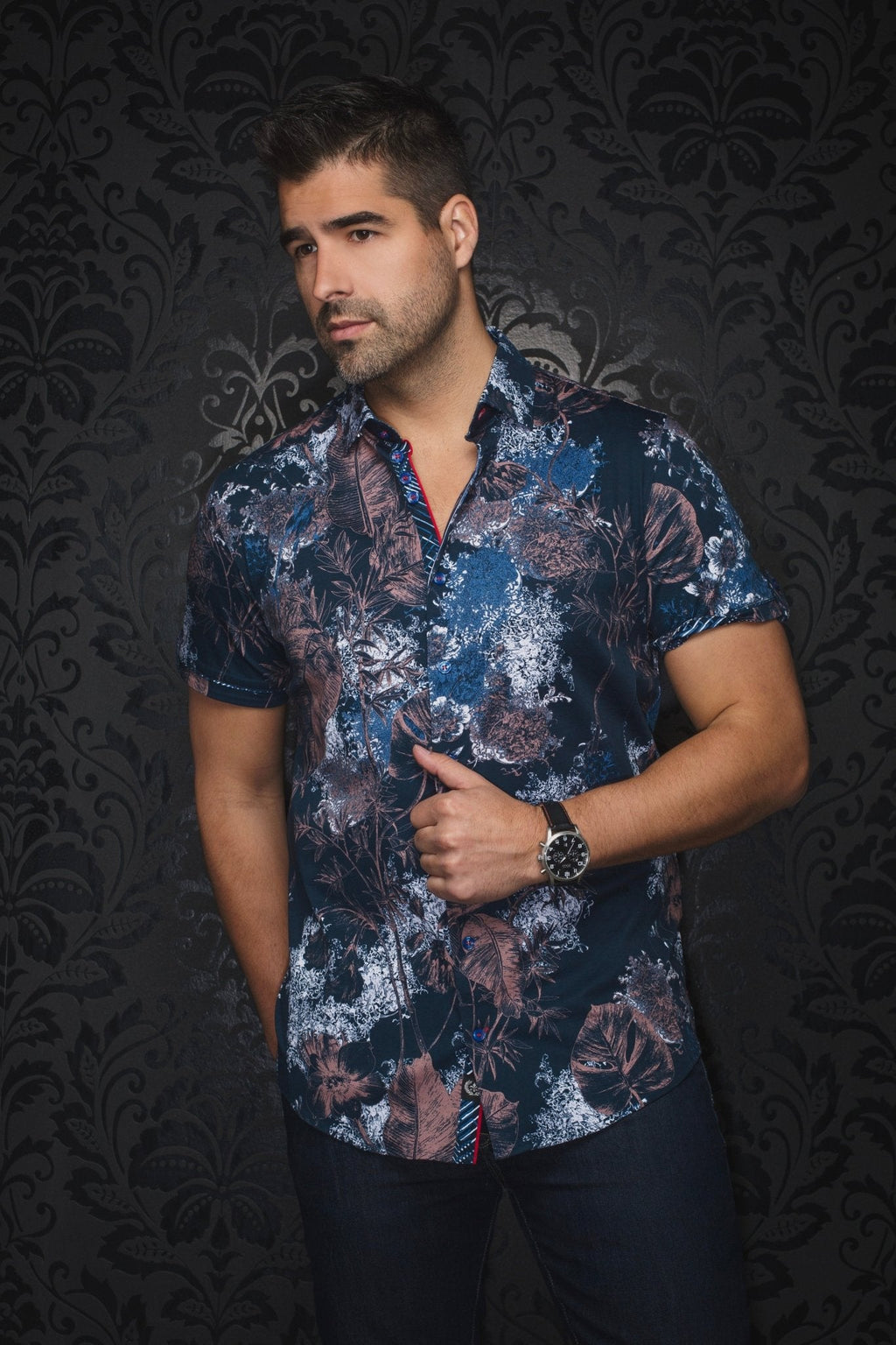 MANCHES COURTES EXTENSIBLE | MARENGO, Navy Tobacco
