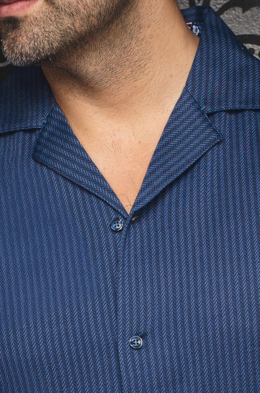 Manches Courtes Flat Collar | WAIKIKI, Blue