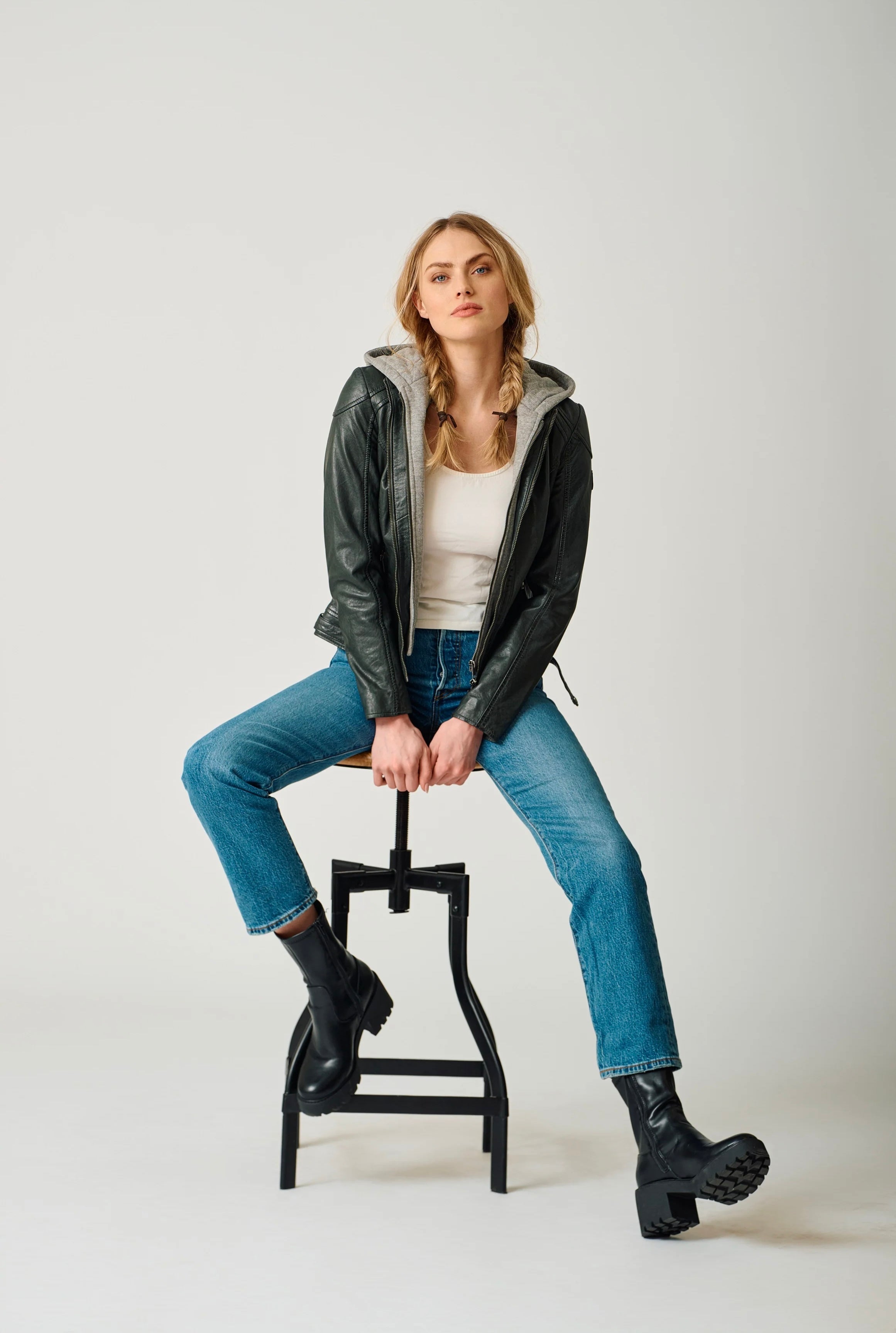 MANTEAU CUIR FEMME - ALLICE RF - Dark Forest - La Braderie de Mode Québécoise en Ligne