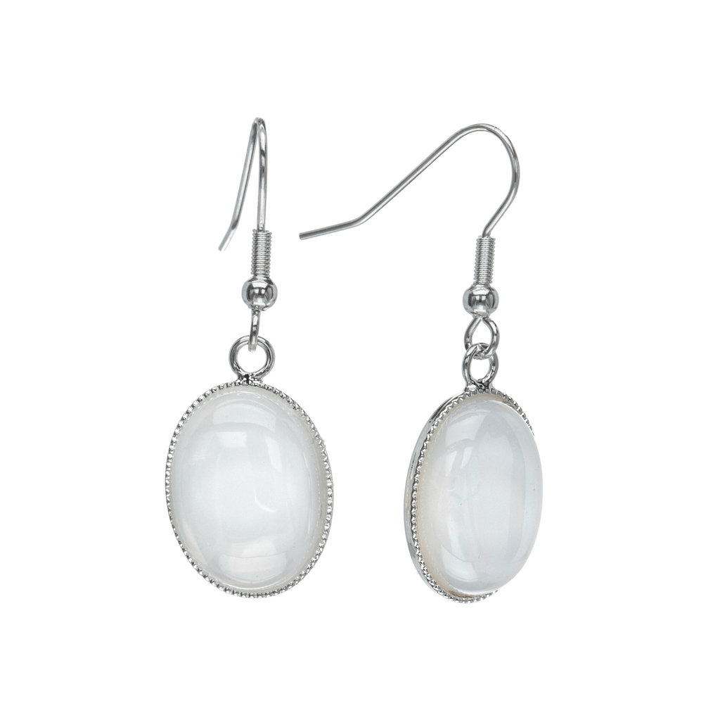 Mother Of Pearl Oval Drop Earrings - La Braderie de Mode Québécoise en Ligne