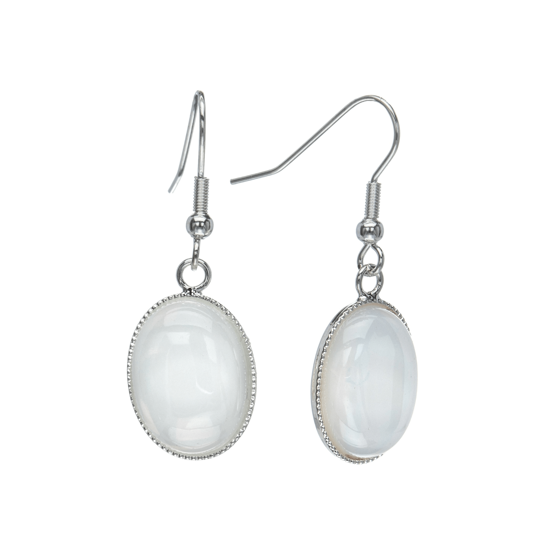 Mother Of Pearl Oval Drop Earrings - La Braderie de Mode Québécoise en Ligne