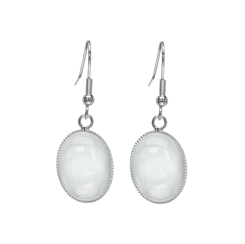 Mother Of Pearl Oval Drop Earrings - La Braderie de Mode Québécoise en Ligne
