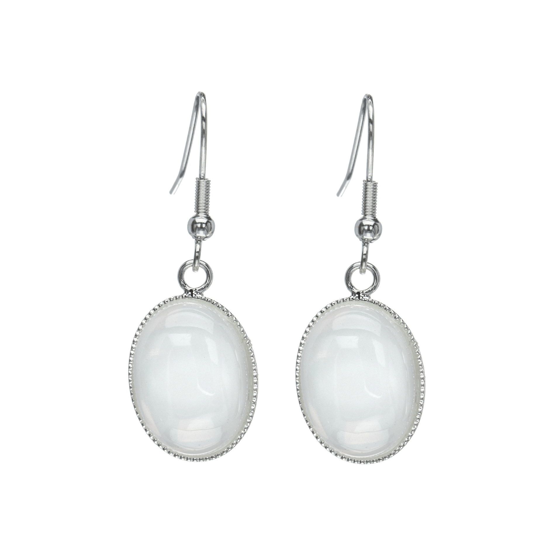 Mother Of Pearl Oval Drop Earrings - La Braderie de Mode Québécoise en Ligne