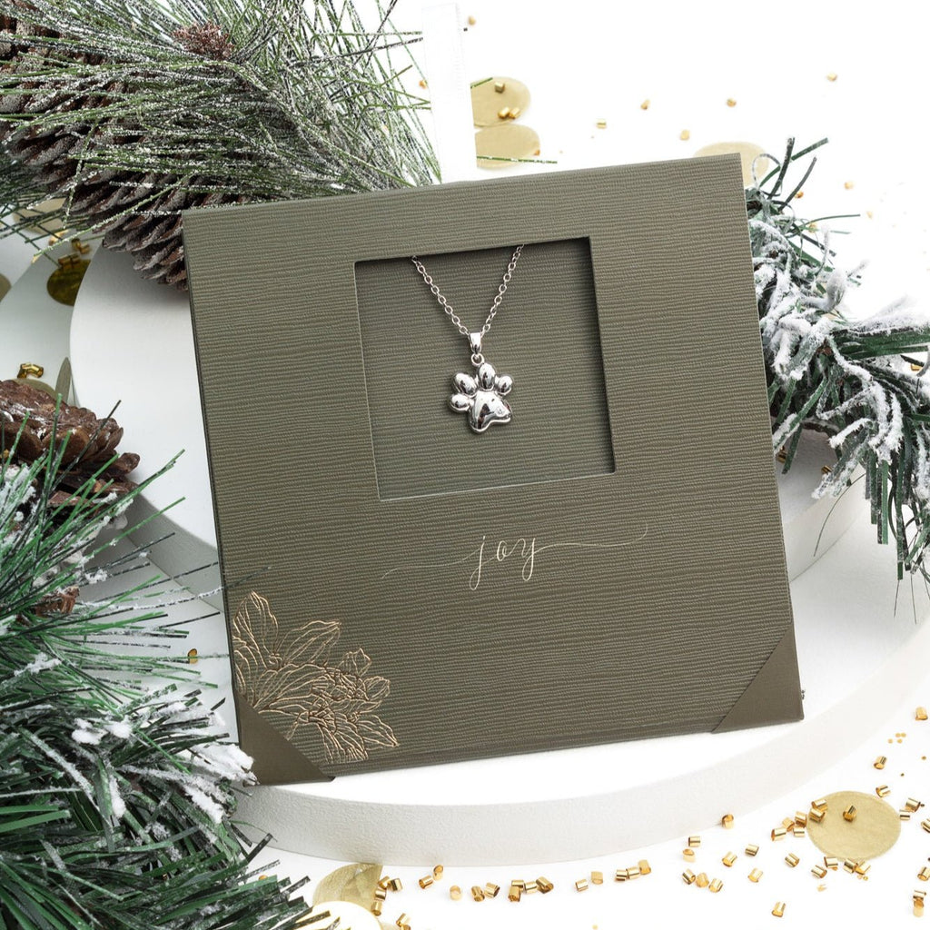 Paw Necklace – Stainless Steel with Sparkling CZ Pendant - La Braderie de Mode Québécoise en Ligne
