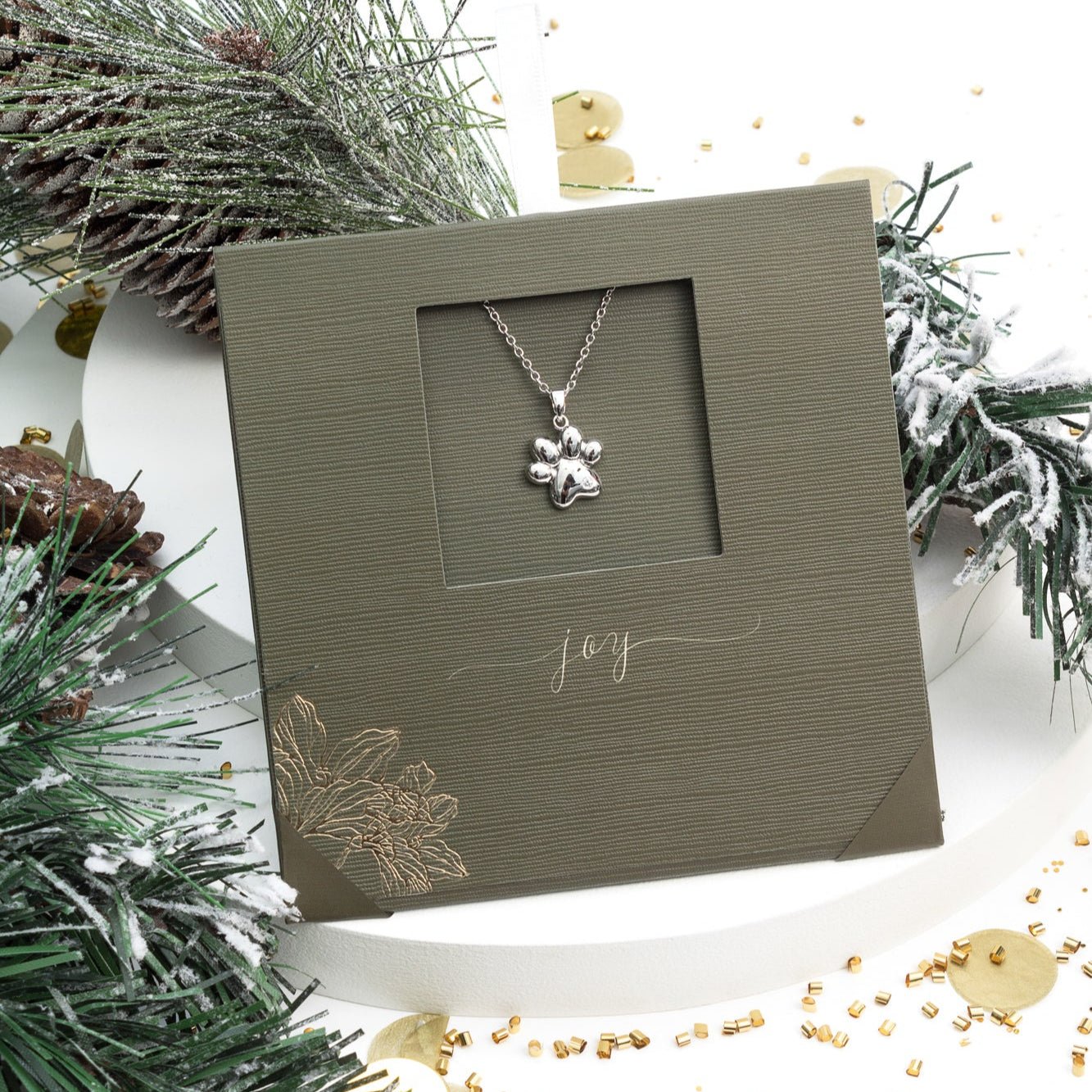 Paw Necklace – Stainless Steel with Sparkling CZ Pendant - La Braderie de Mode Québécoise en Ligne