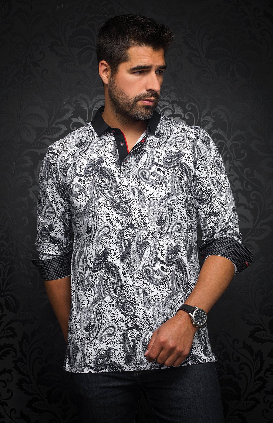 Polo | AHMOSIS, White / Black