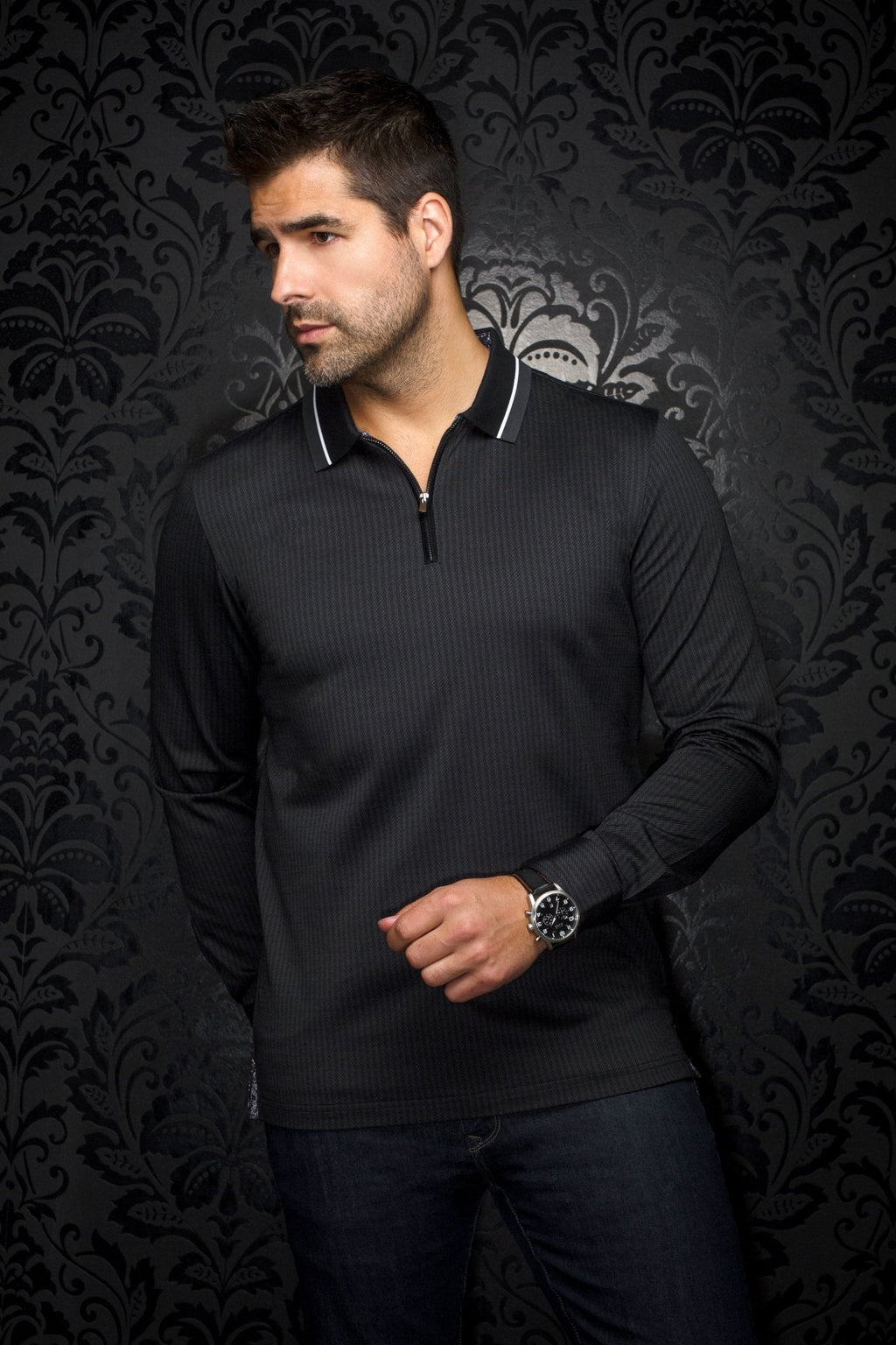 POLO MANCHES LONGUES | FEDERICO, Black