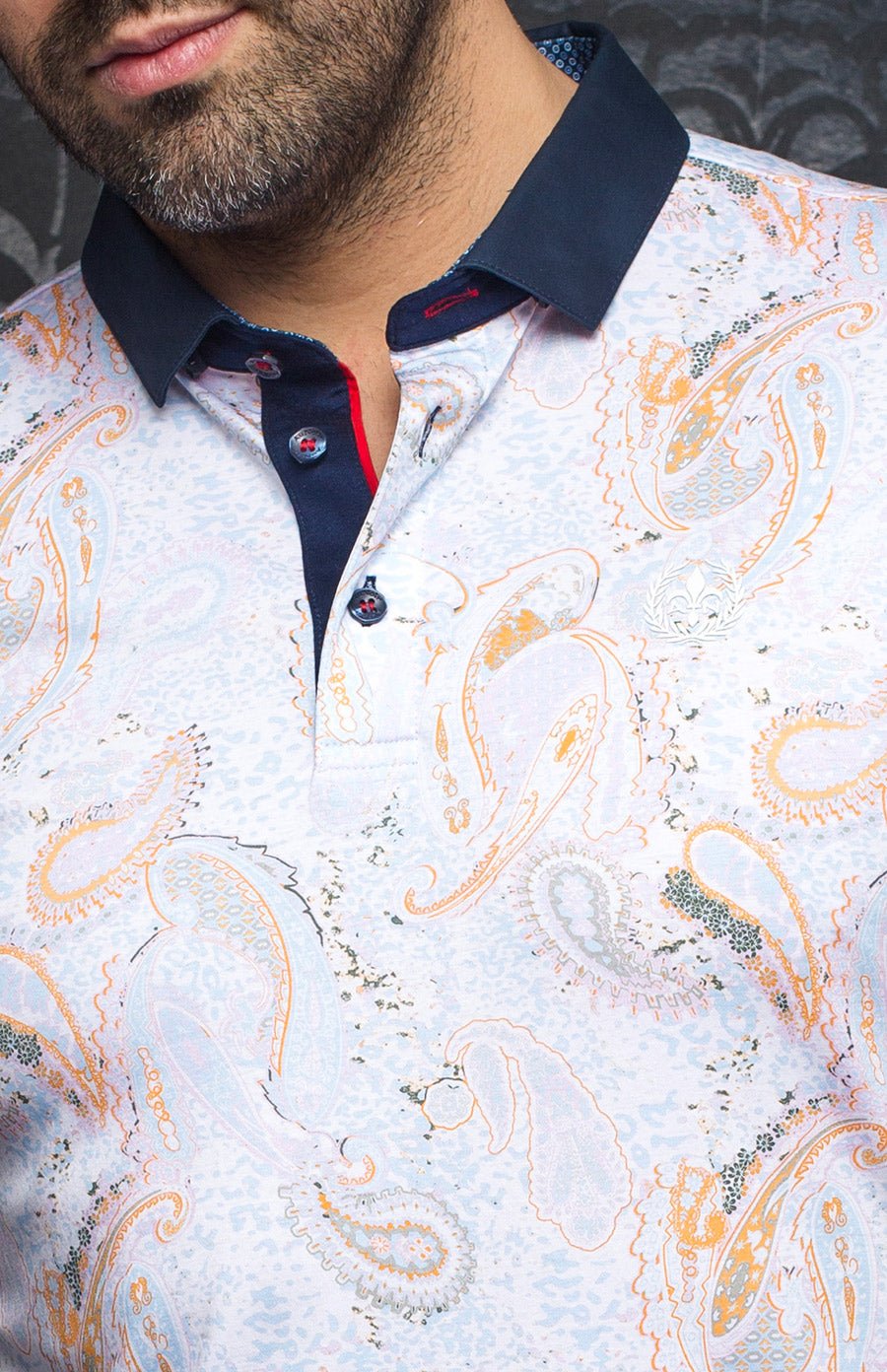 Polo - RIBERA, white orange