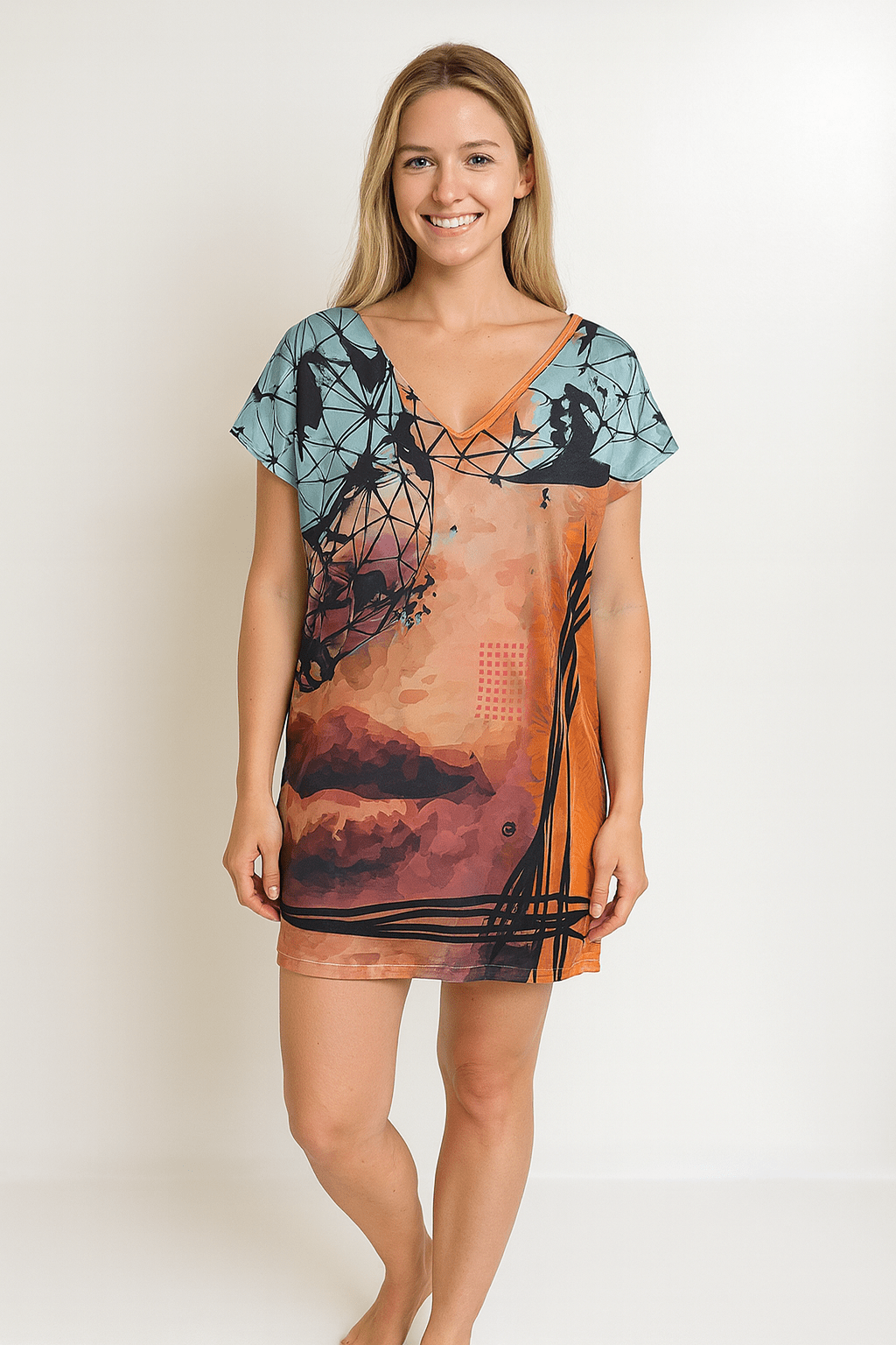 Robe Tunique Satinée no.442 - La Braderie de Mode Québécoise en Ligne