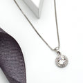 Silver Halo Necklace – Stainless Steel with Swarovski Crystals, Gift - Ready - La Braderie de Mode Québécoise en Ligne