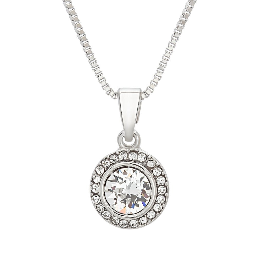 Silver Halo Necklace – Stainless Steel with Swarovski Crystals, Gift - Ready - La Braderie de Mode Québécoise en Ligne