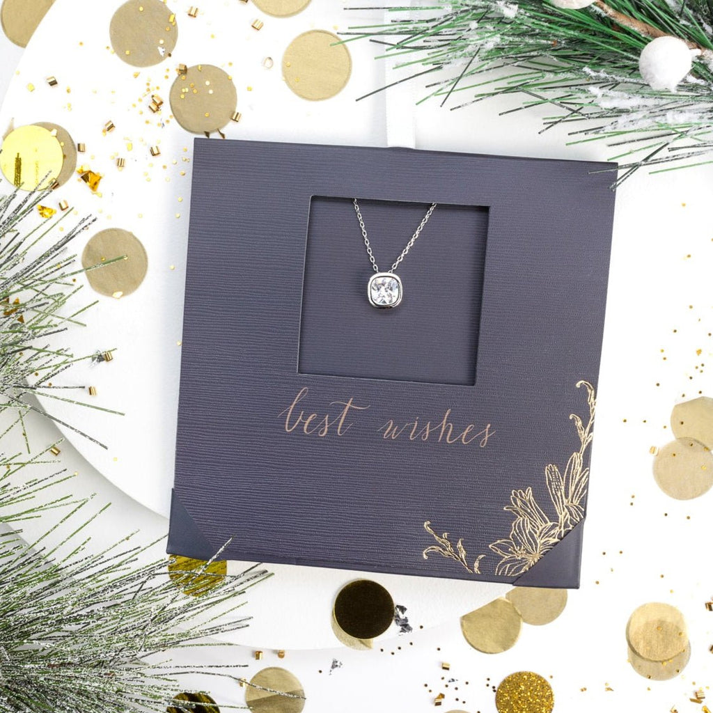 Solitaire Necklace – Stainless Steel with Sparkling CZ Pendant - La Braderie de Mode Québécoise en Ligne