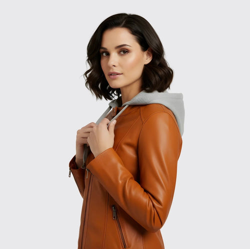 Veste en cuir - Style 30520 - Femme - La Braderie de Mode Québécoise en Ligne
