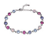 Pink   Blue Tennis Bracelet with Swarovski Crystals