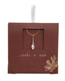 Goldtone   AB Swarovski Crystal Marquis Pendant Necklace - on Holiday Card