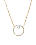 Goldtone   Clear Pave Swarovski Crystal Open Circle Pendant Necklace - on Holiday Card