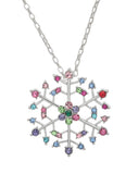 Multi Colored Swarovski Crystal Statement Snowflake Necklace - on Holiday Card