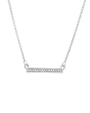 Silvertone   Clear Swarovski Crystal Bar Pendant Necklace - on Holiday Card