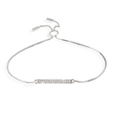 Silvertone   Clear Swarovski Crystal Bar Bracelet - on Holiday Card