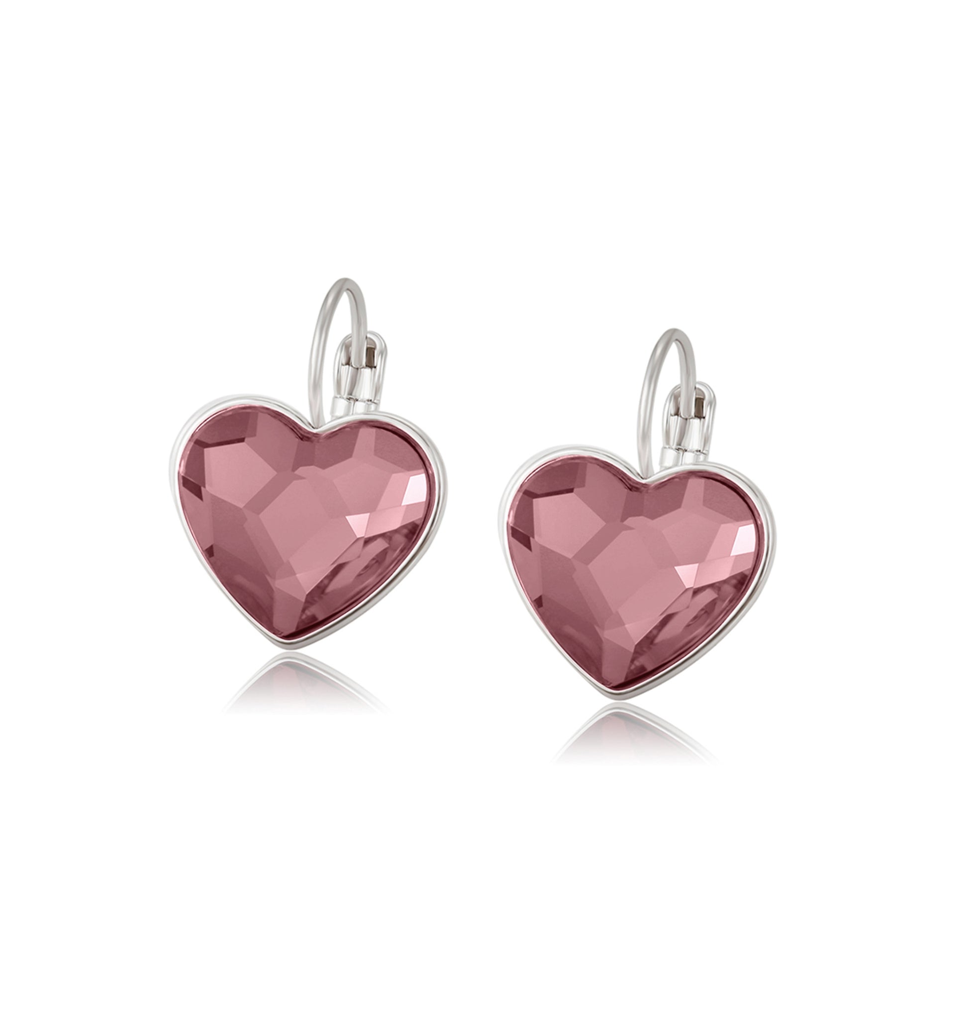 Antique Pink Swarovski Crystal Leverback Earrings with Swarovksi Crystals