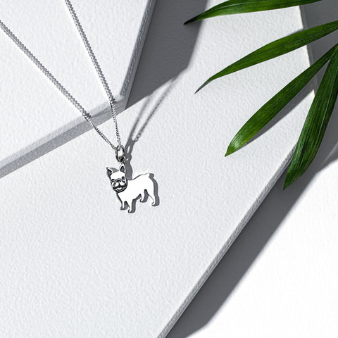 Stelring Silver French Bulldog Pendant Necklace par Ag Sterling