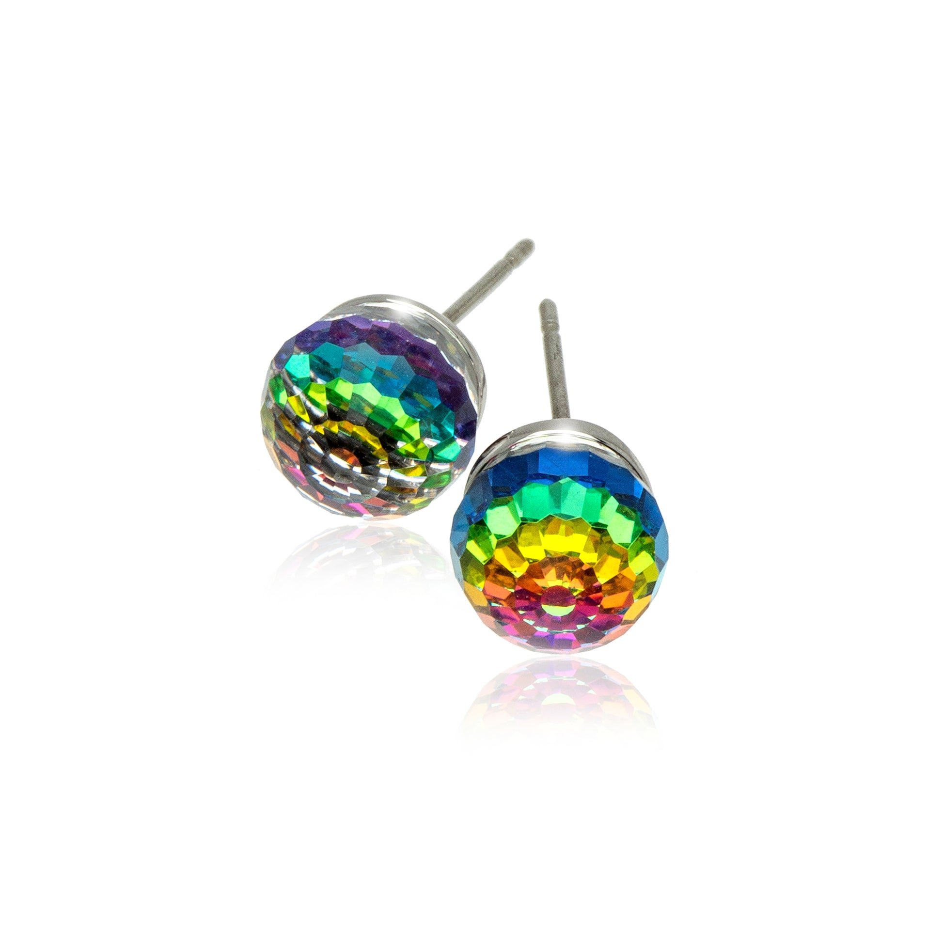 Vitrail Medium Disco Ball Stud Earrings with Swarovski Crystals (10920-54)