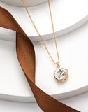 Goldtone   Clear Rivoli Swarovski Crystal Pendant Necklace