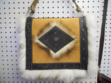 Grand sac en cuir losange avec fourrure - Brun ou noir - Omkikou