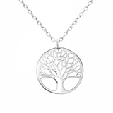 Sterling Silver Tree Of Life Pendant Necklace - Ag Sterling