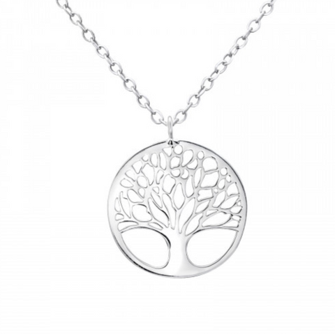Sterling Silver Tree Of Life Pendant Necklace - Ag Sterling