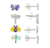 Set of 4 Bug Stud Earrings