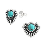 Turquoise   Sterling Silver Boho Stud Earirngs