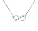 Silvertone   AB Swarovksi Crystal Infinity Pendant Necklace