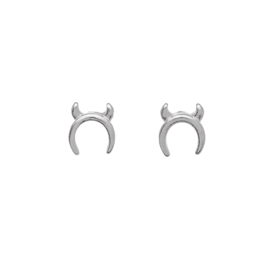 Sterling Silver Cheeky Devil Stud Earrings