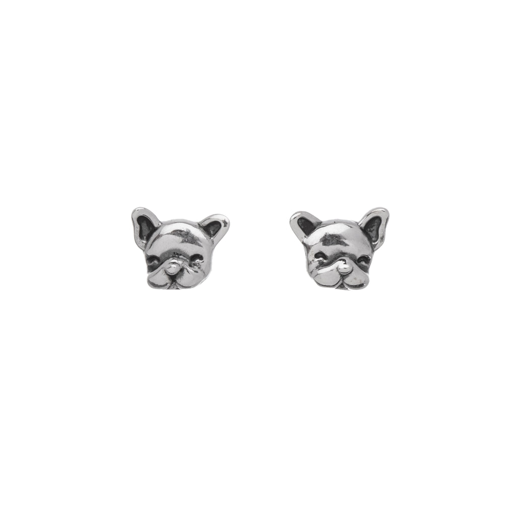Sterling Silver Cute Dog Stud Earrings