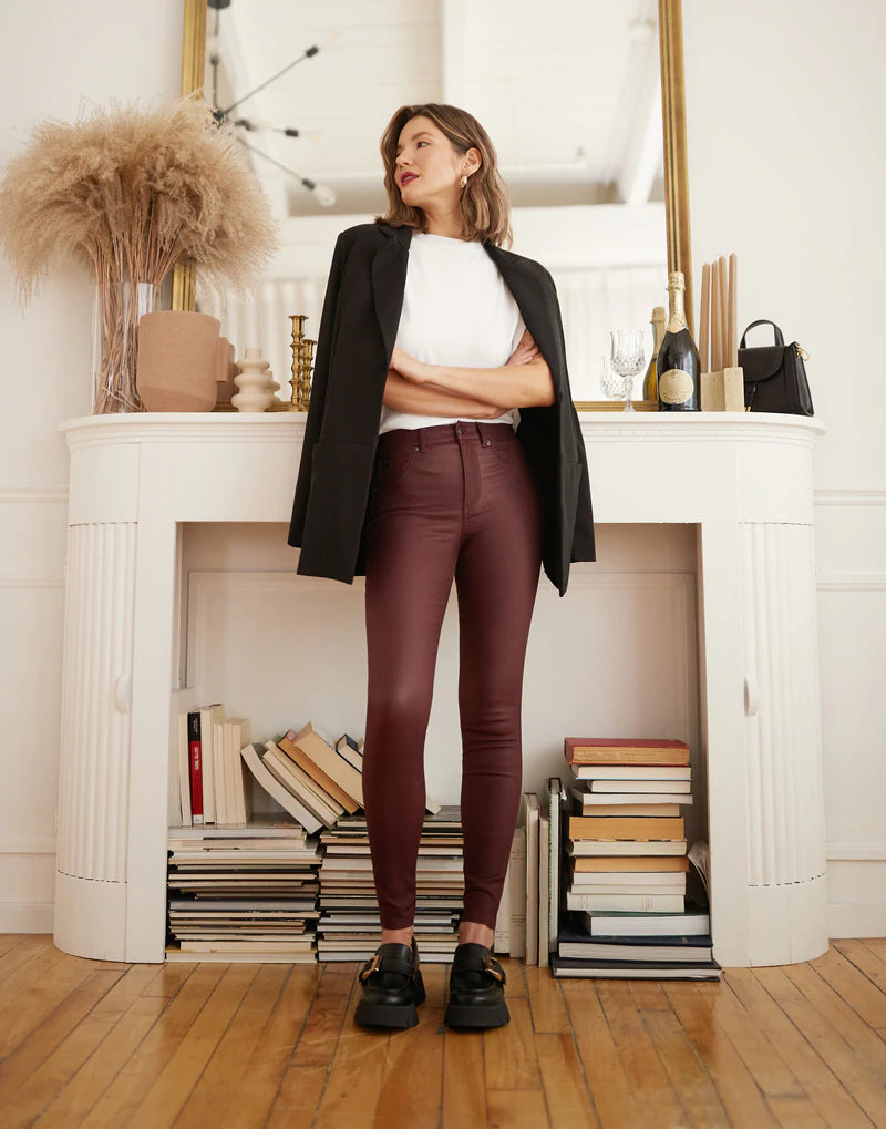JEANS RACHEL COUPE ETROITE / BURGUNDY - Yoga Jeans