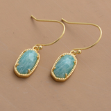 Goldtone Amazonite Drop Earrings