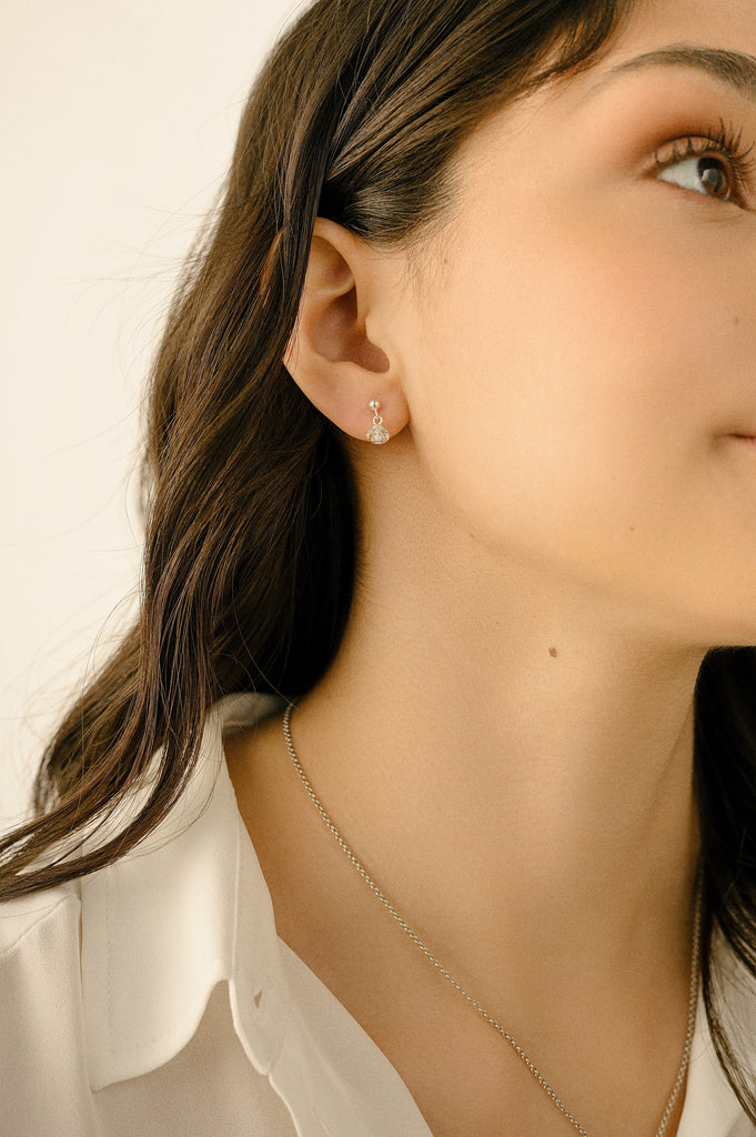 Silvertone   Aurora Borealis Swarovski Crystal Drop Earrings