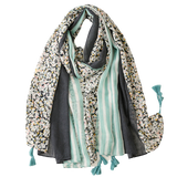 Turquoise Multi Striped Scarf