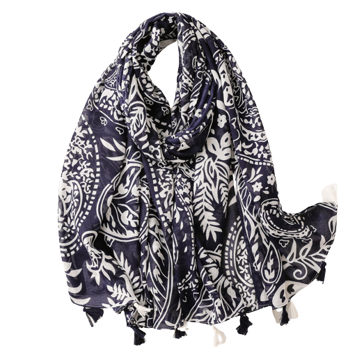 Navy Ikat Scarf