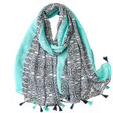 Turquoise And Blue Paisley Scarf