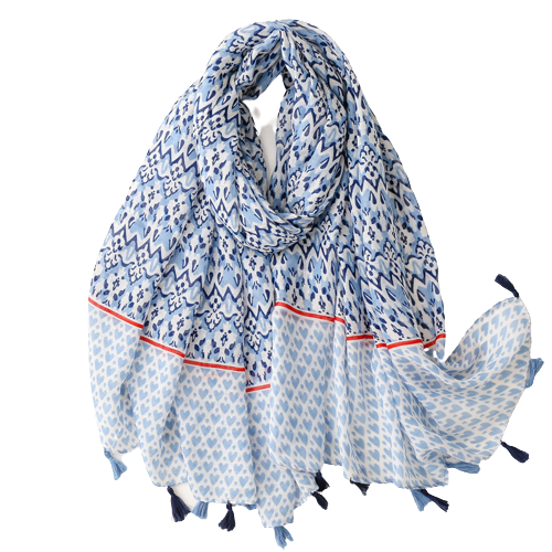 Blue Heart Scarf