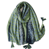 Green And Navy Circle Scarf