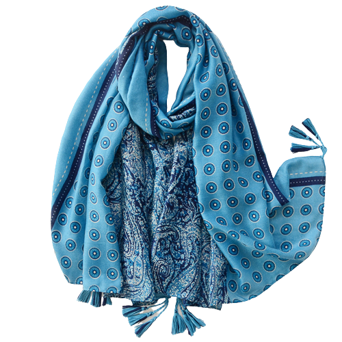 Blue And Navy Circle Scarf