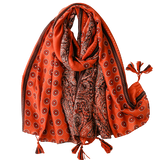 Red Circle And Paisley Scarf