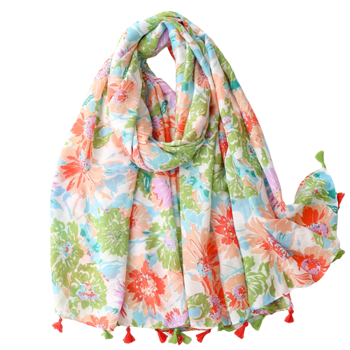 Pastel Floral Summer Scarf